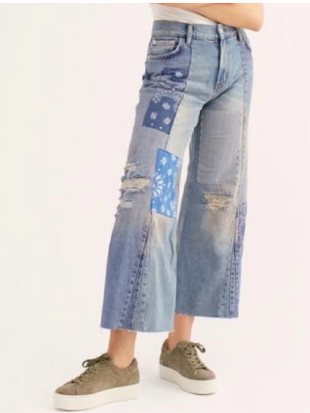 We The Free x Baykan Heart of Gold Patchwork Jeans